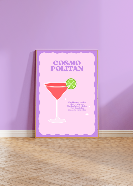Cosmopolitan Cocktail Wall Art Print