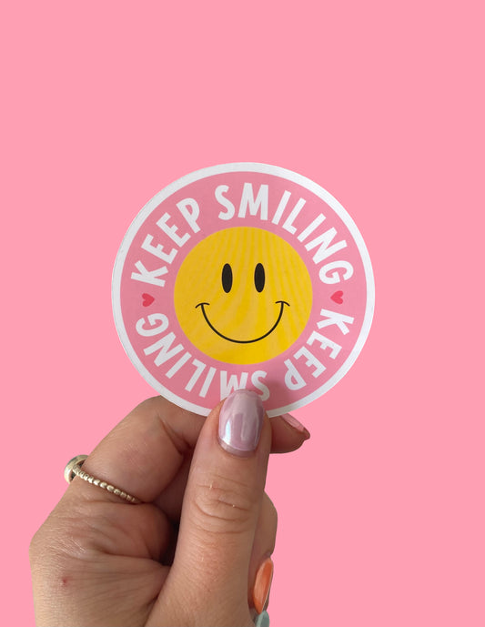Keep Smiling Glossy Sticker