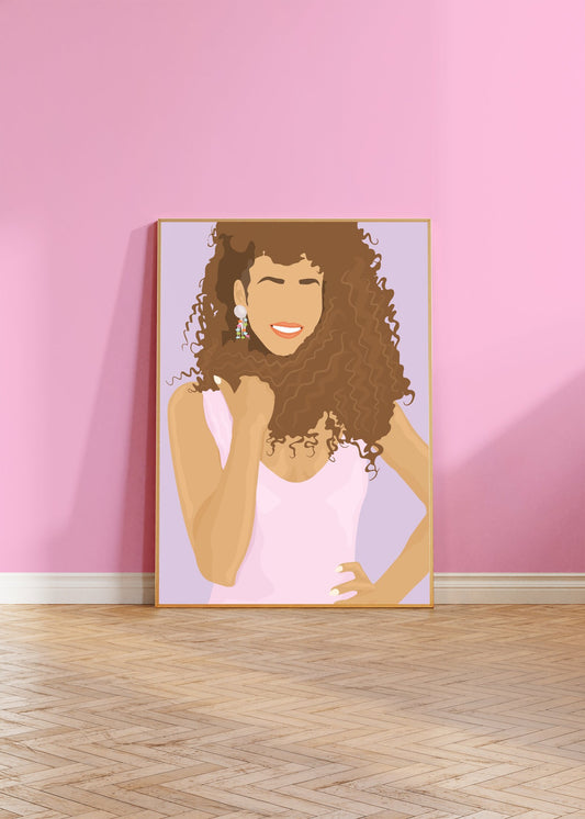 Whitney Houston Inspired Wall Art Print