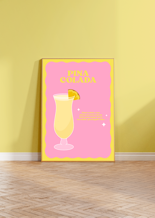 Pina Colada Cocktail Wall Art Print