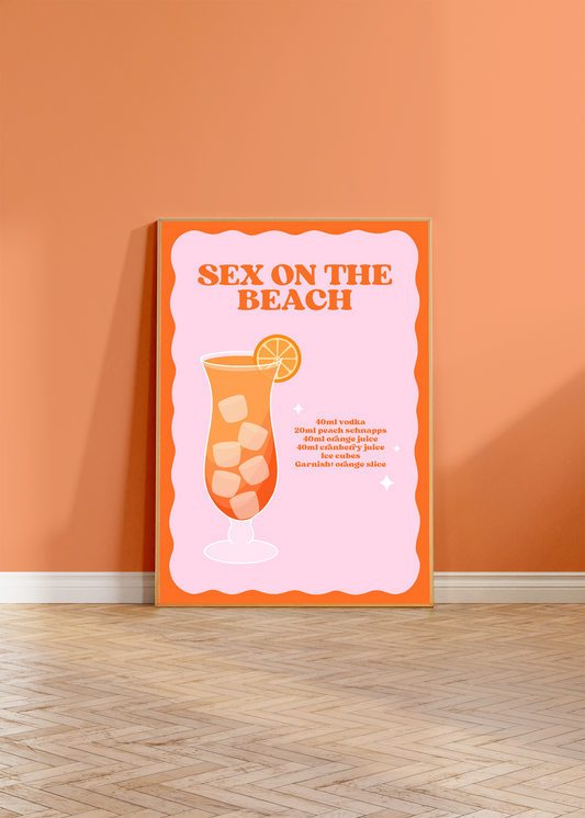 Sex on the Beach Cocktail Wall Art Print